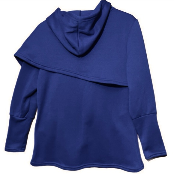 Blue Asymmetric Layered Hi Lo Hoodie Sweatshirt XS-S Read for measurements - Picture 2 of 3